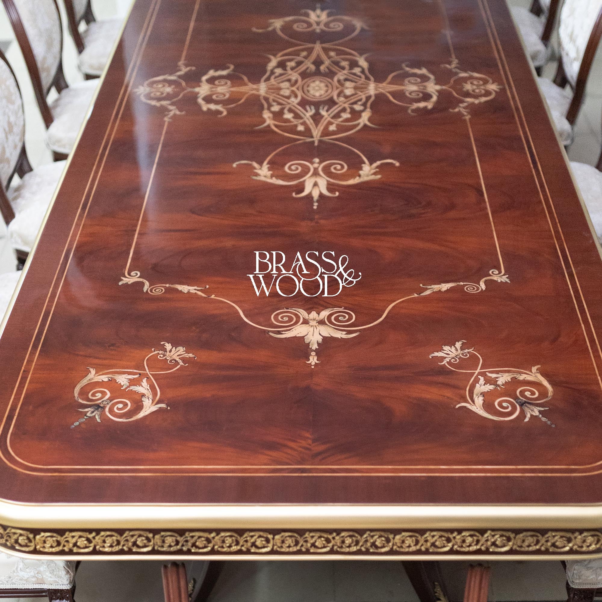 Louis XVI Medallion Inlay Dining Suite