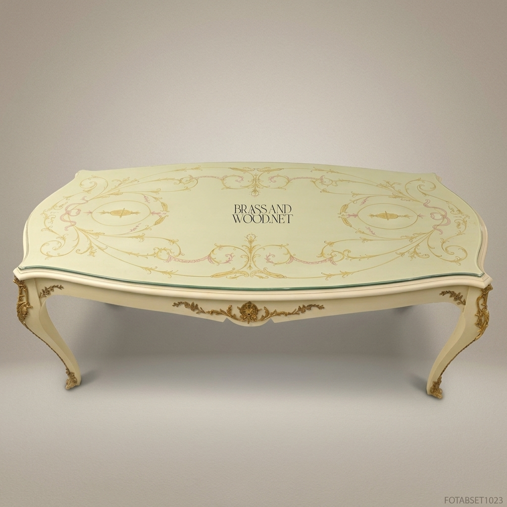 Louis XV Ivory & Gold Carved Dining Suite