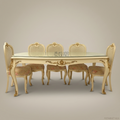 Louis XV Ivory & Gold Carved Dining Suite