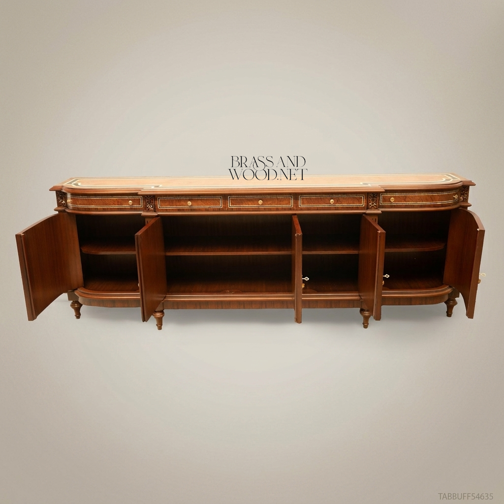 Louis XVI Damask Dining Suite — Table, Chairs & Buffet