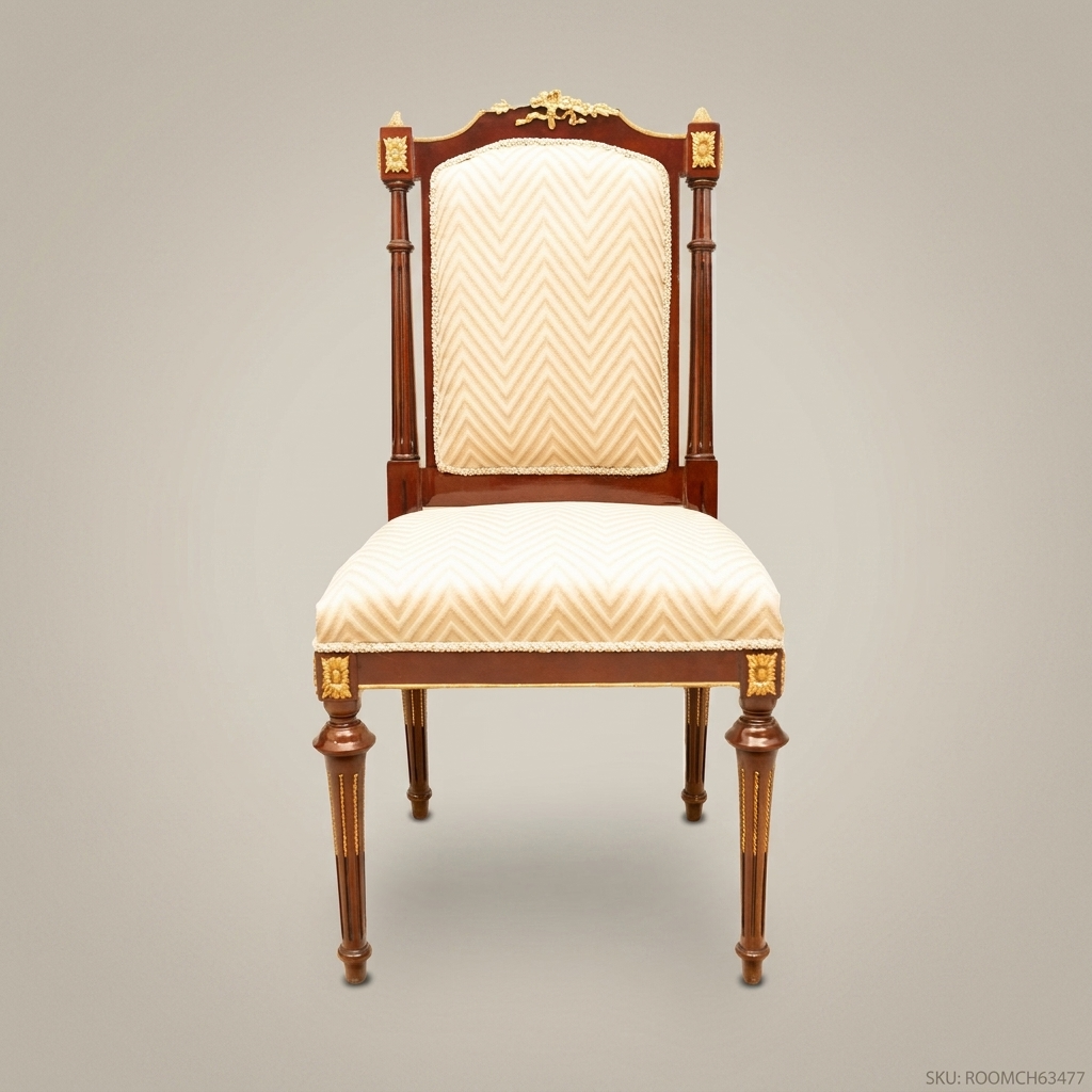 Empire Gilt Dining Suite with Round Table & Upholstered Chairs