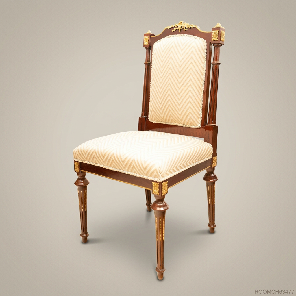 Empire Gilt Dining Suite with Round Table & Upholstered Chairs
