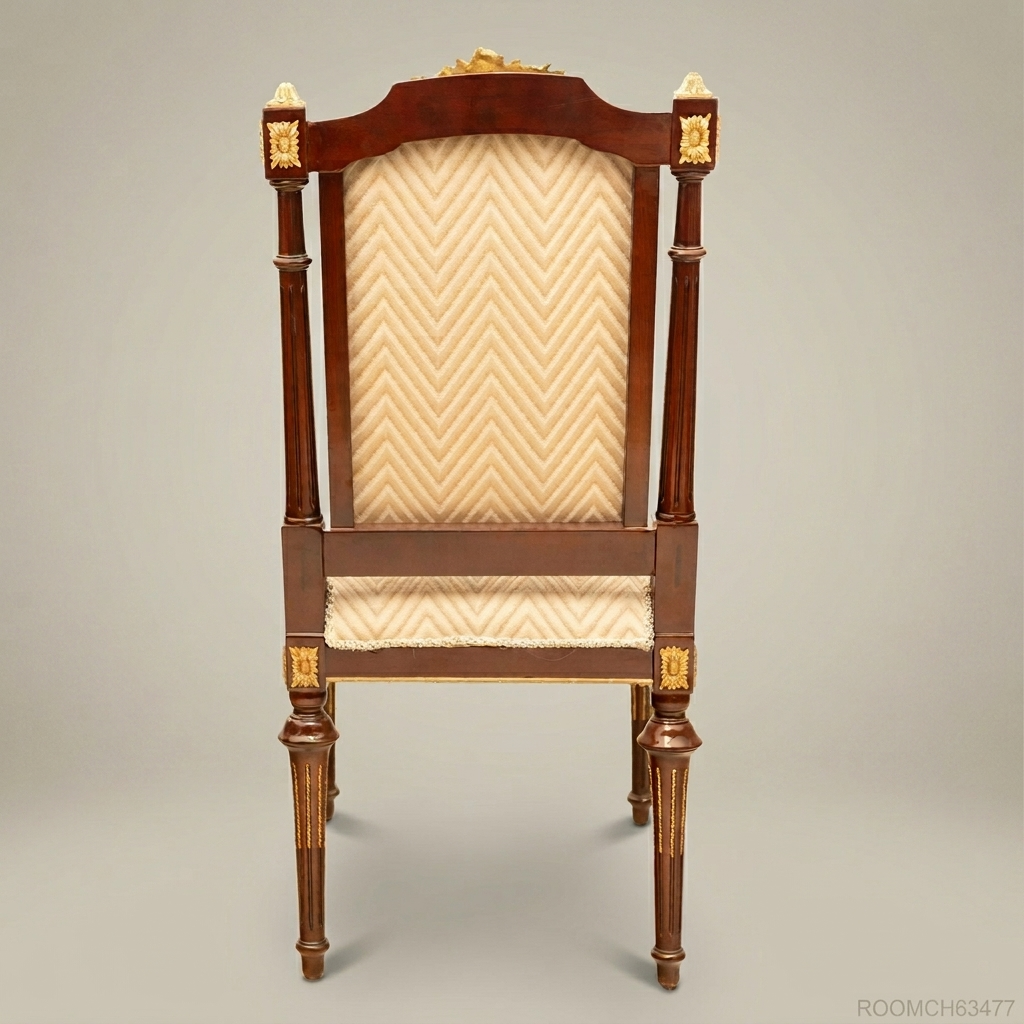 Empire Gilt Dining Suite with Round Table & Upholstered Chairs