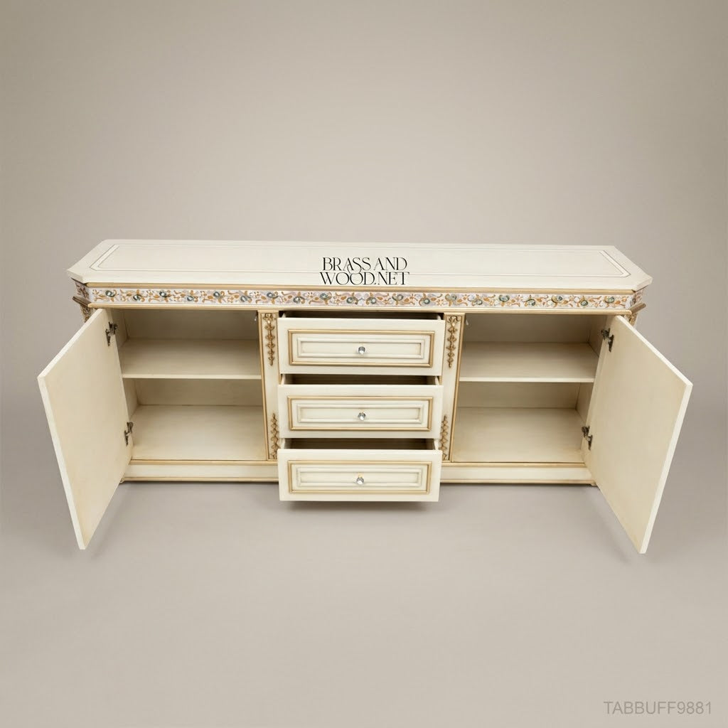 Louis XVI Ivory & Gold Medallion Dining Set