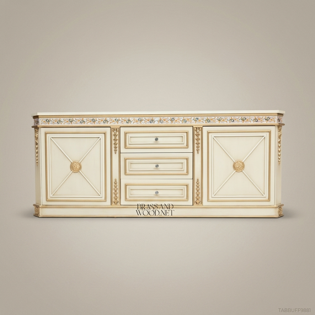 Louis XVI Ivory & Gold Medallion Dining Set