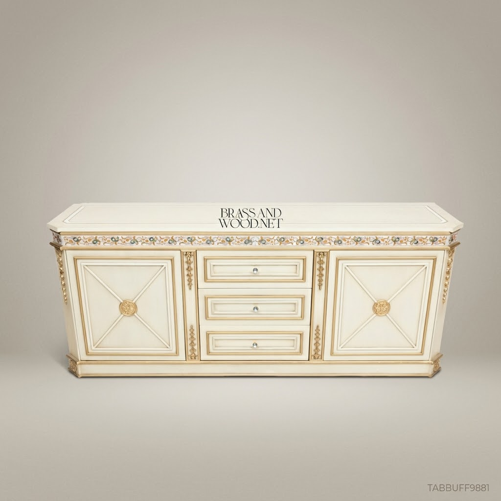 Louis XVI Ivory & Gold Medallion Dining Set