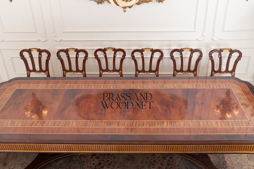 Louis XVI Hand-Carved Gilt Dining Suite