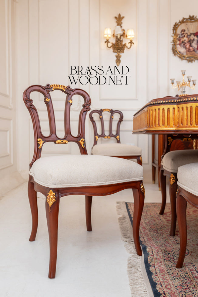 Louis XVI Hand-Carved Gilt Dining Suite