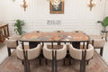 Art Marquetry Dining Suite with Channeled Velvet Chairs