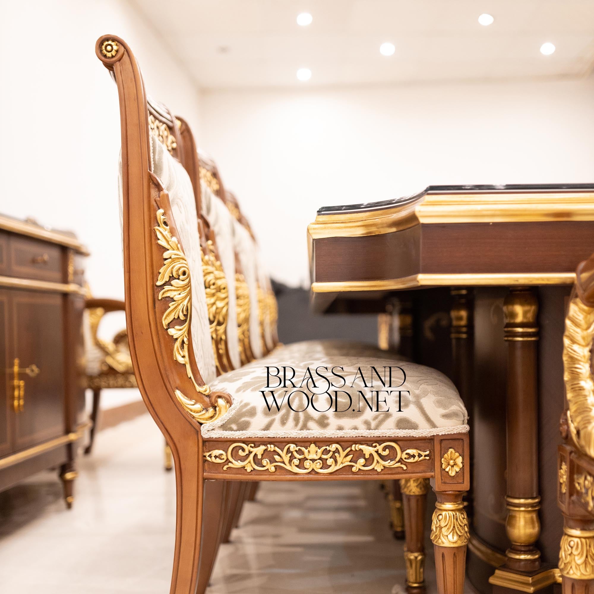 Empire Gilt Carved Complete Dining Set