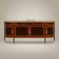 Grand Demilune Brass & Rosewood Dining Buffet — 200cm