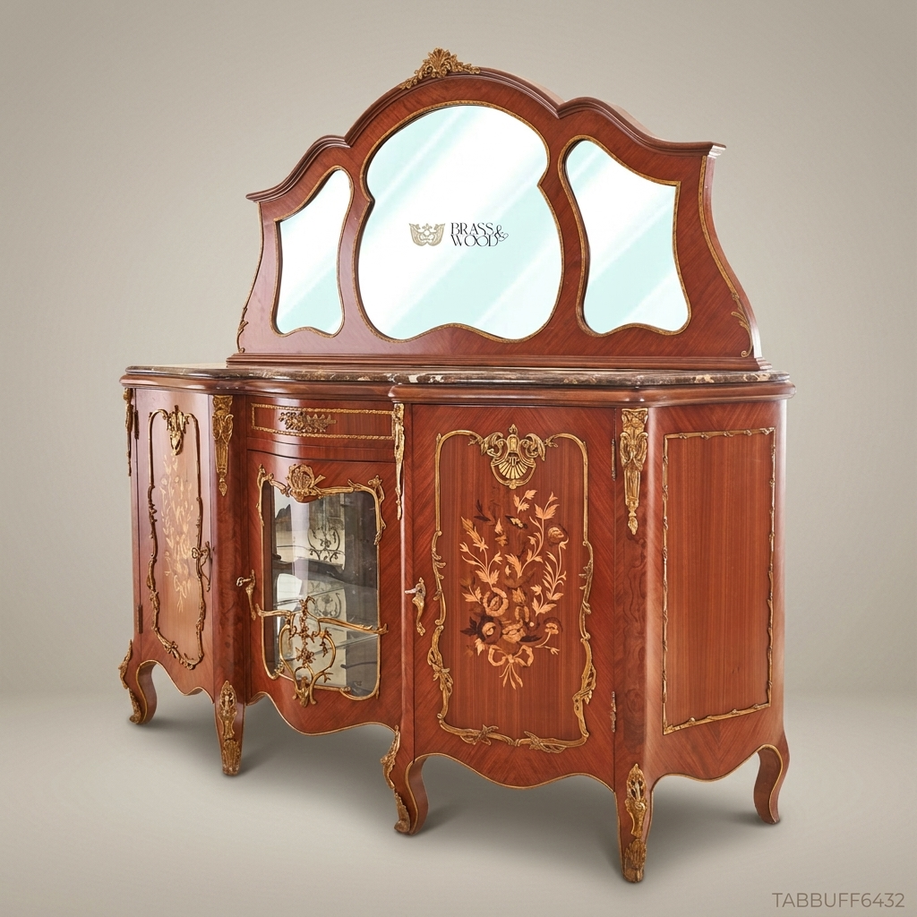 Louis XV Marquetry & Cane Dining Suite