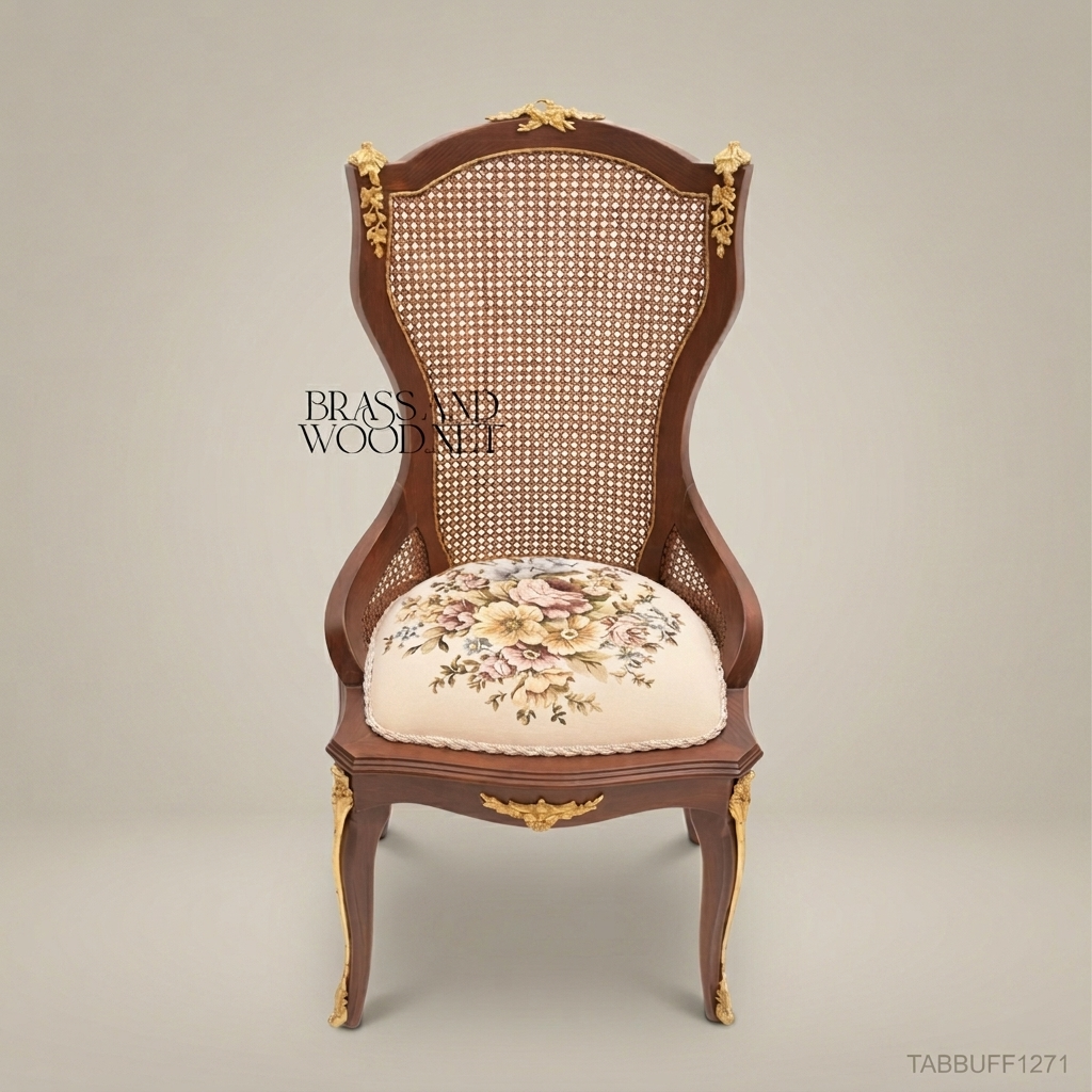 Louis XV Marquetry & Cane Dining Suite