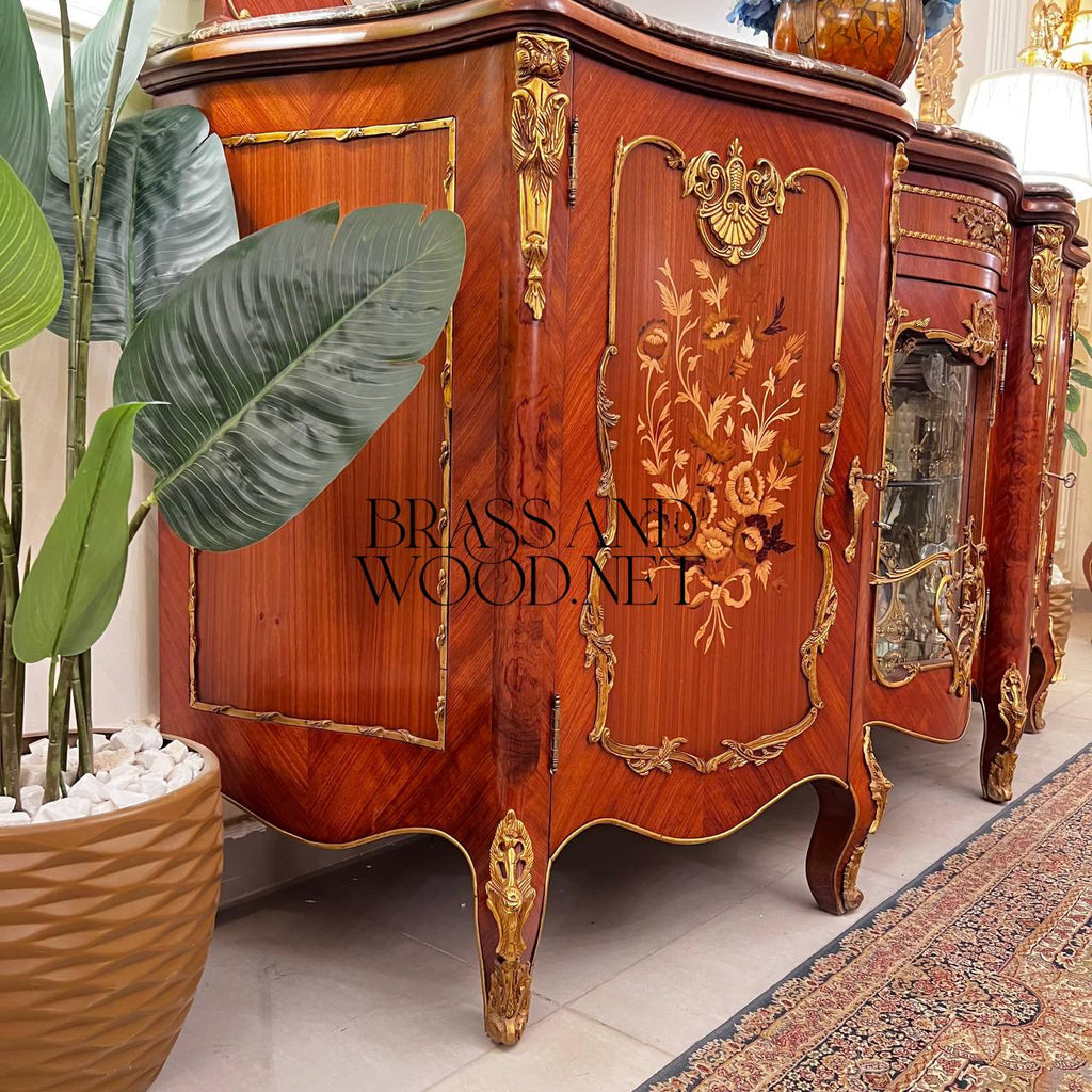 Louis XV Marquetry & Cane Dining Suite