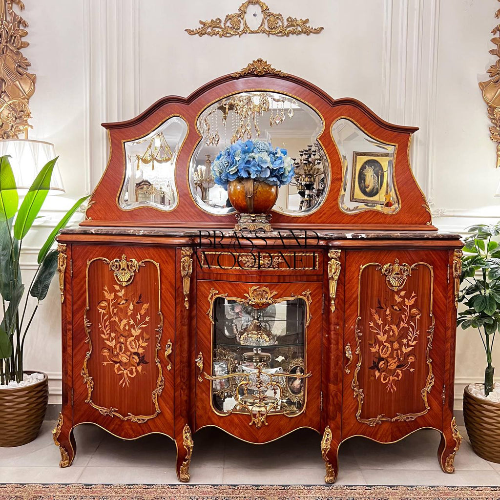 Louis XV Marquetry & Cane Dining Suite
