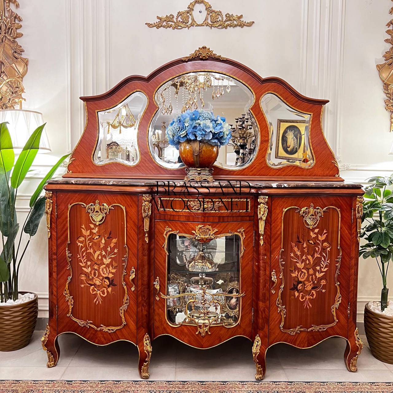Louis XV Marquetry & Cane Dining Suite