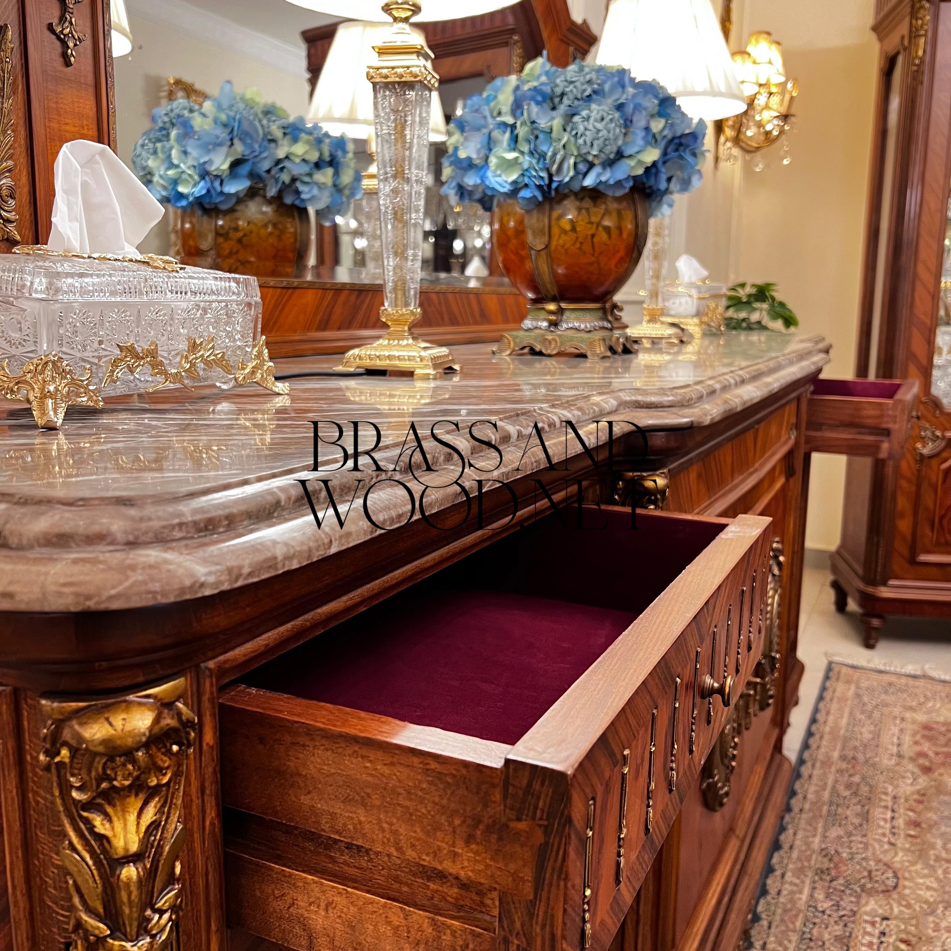 Empire Gilt Dining Suite with Vitrine & Buffet