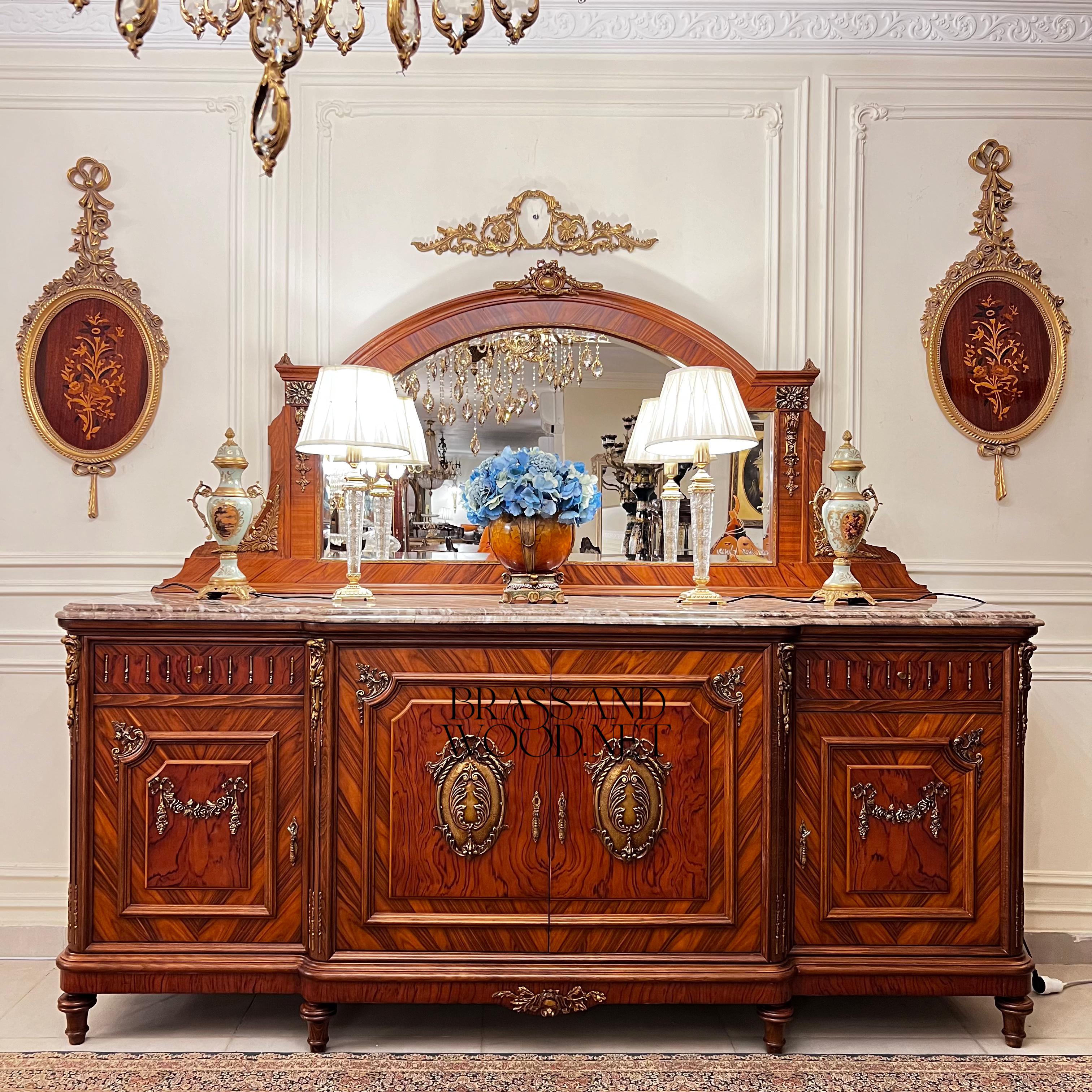 Empire Gilt Dining Suite with Vitrine & Buffet