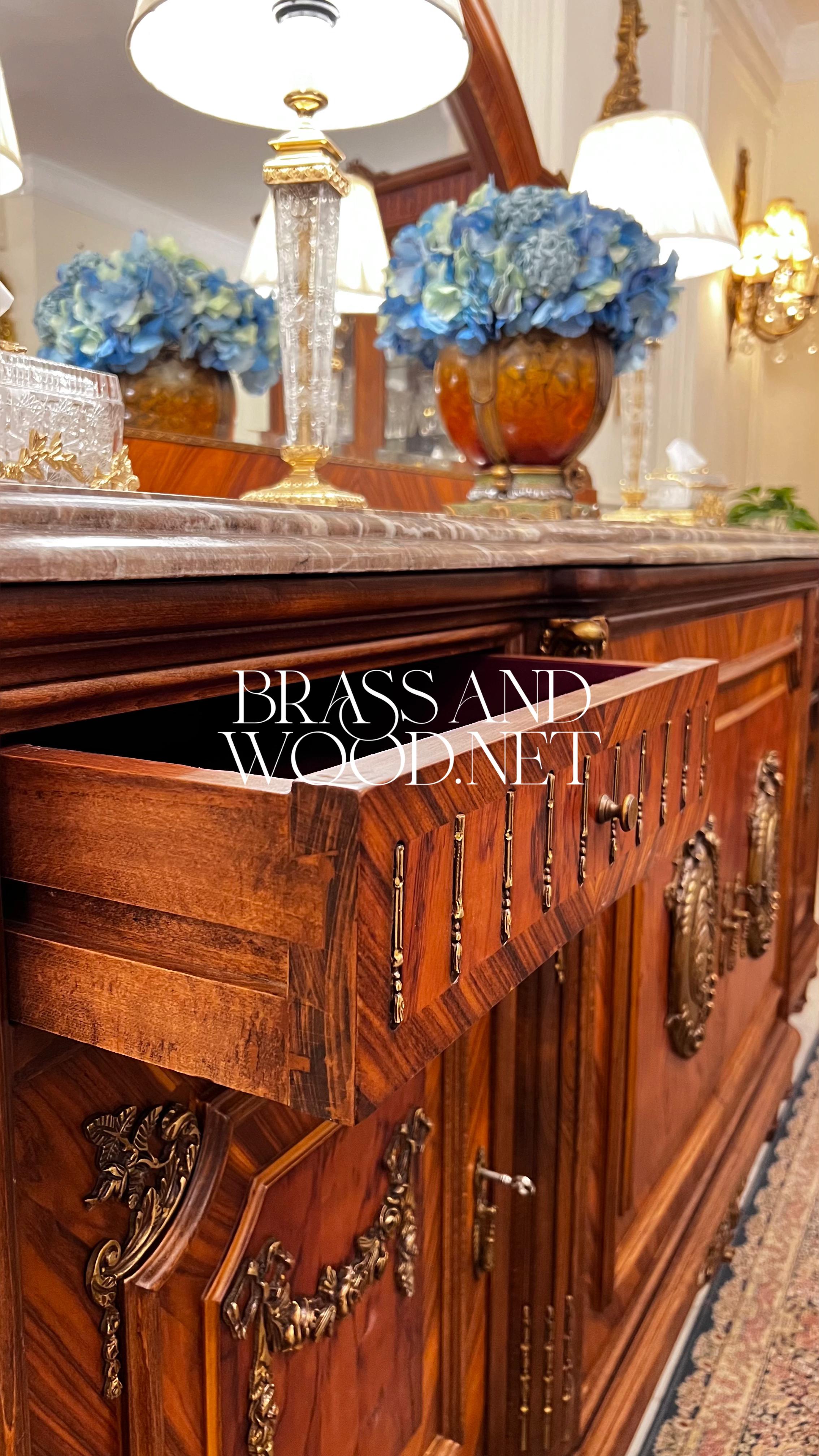 Empire Gilt Dining Suite with Vitrine & Buffet