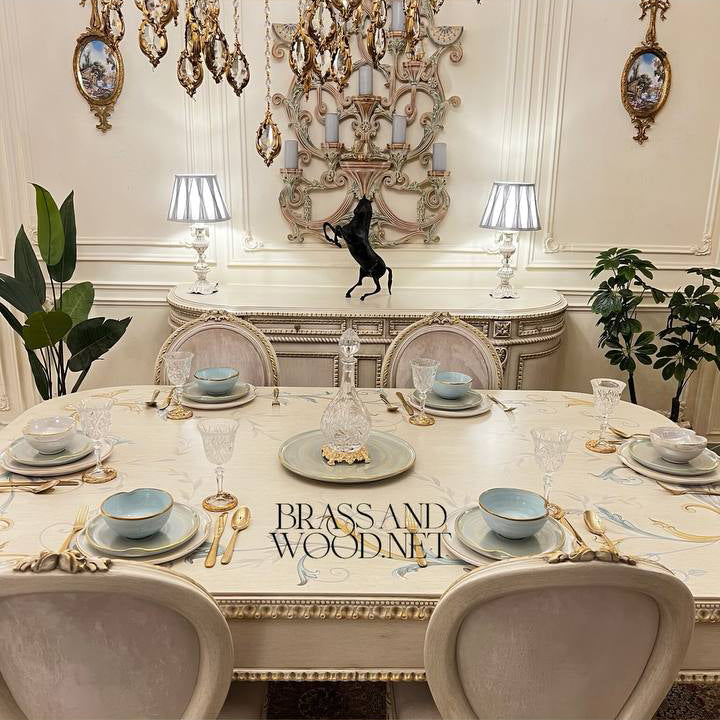 Louis XVI Ivory & Gold Complete Dining Set