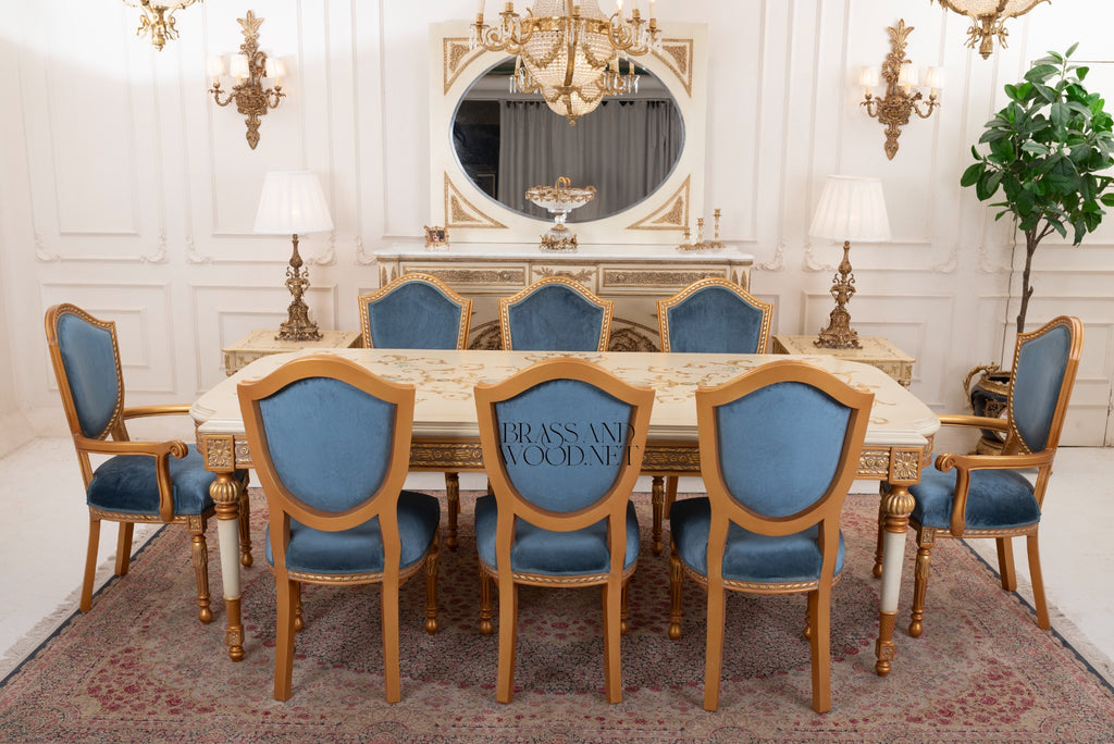 Louis XVI Gilt Carved Dining Suite