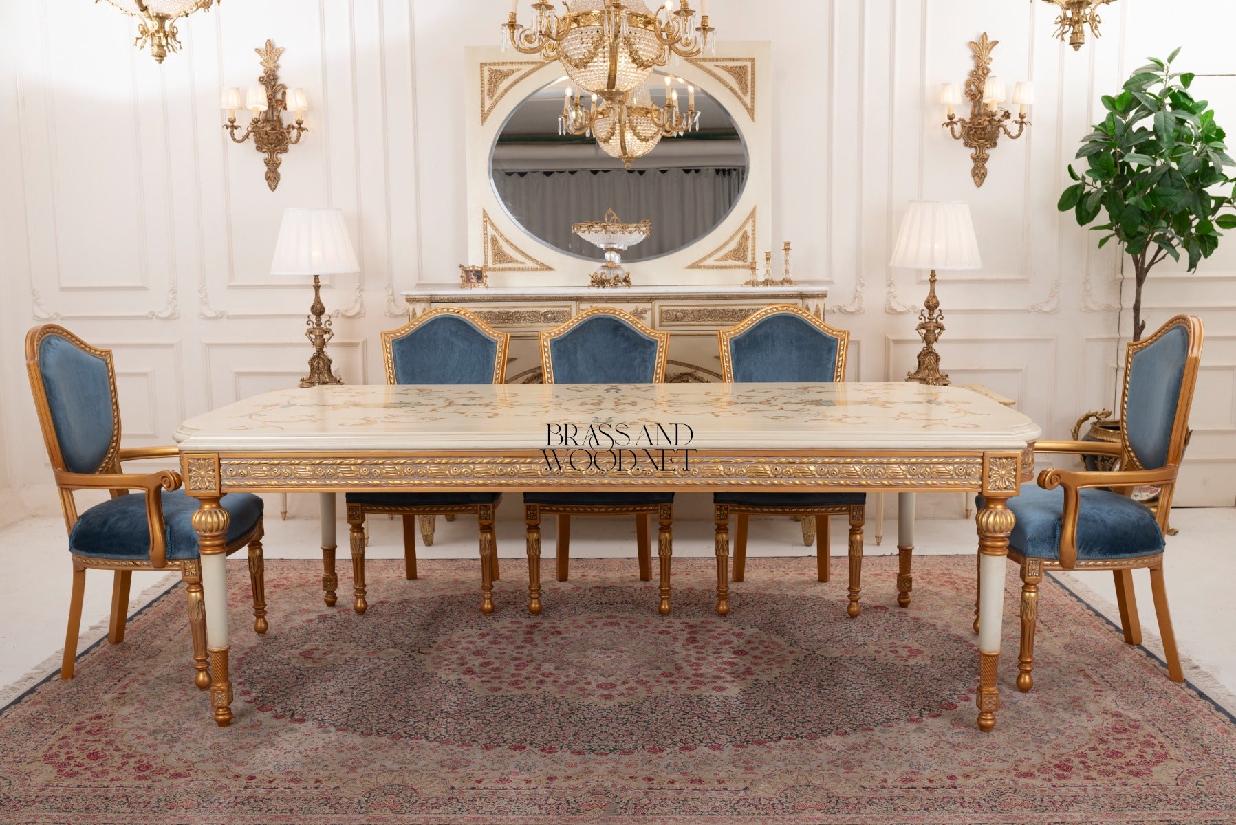 Louis XVI Gilt Carved Dining Suite