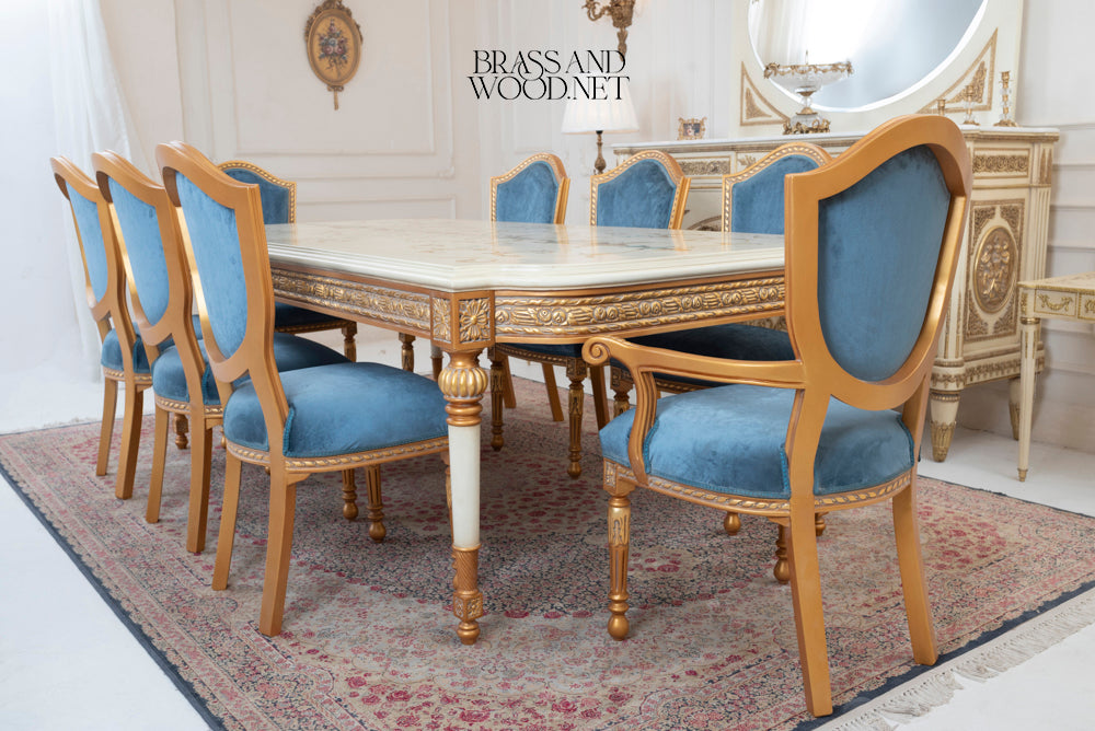 Louis XVI Gilt Carved Dining Suite