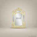 French Rococo Painted Wall Mirror – Sage Green & Gilt C-Scroll Floral Frame