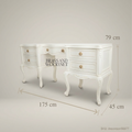 French Rococo Revival White Lacquered Bedroom Set - Scrolled Cabriole Legs & Rose Hardware
