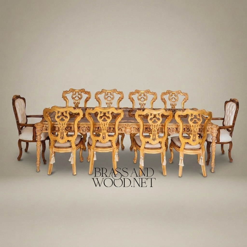 Rococo Gilt Carved Dining Set