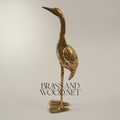 Handcrafted Brass Heron Sculpture - Standing Long-Legged Bird Figurine — Gold