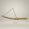 Handcrafted Brass Katana Sword Decorative Sculpture with Chain — Gold