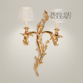 Louis XV Rococo Brass Wall Sconce - Twin-Arm Acanthus Scroll — Gold