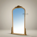 Louis Philippe Arched Floor Mirror - Cream Frame with Gilded Acanthus Crest