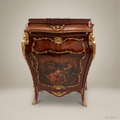 Louis XV Bombe Commode – Hand-Painted Pastoral Scene & Ormolu Mounts