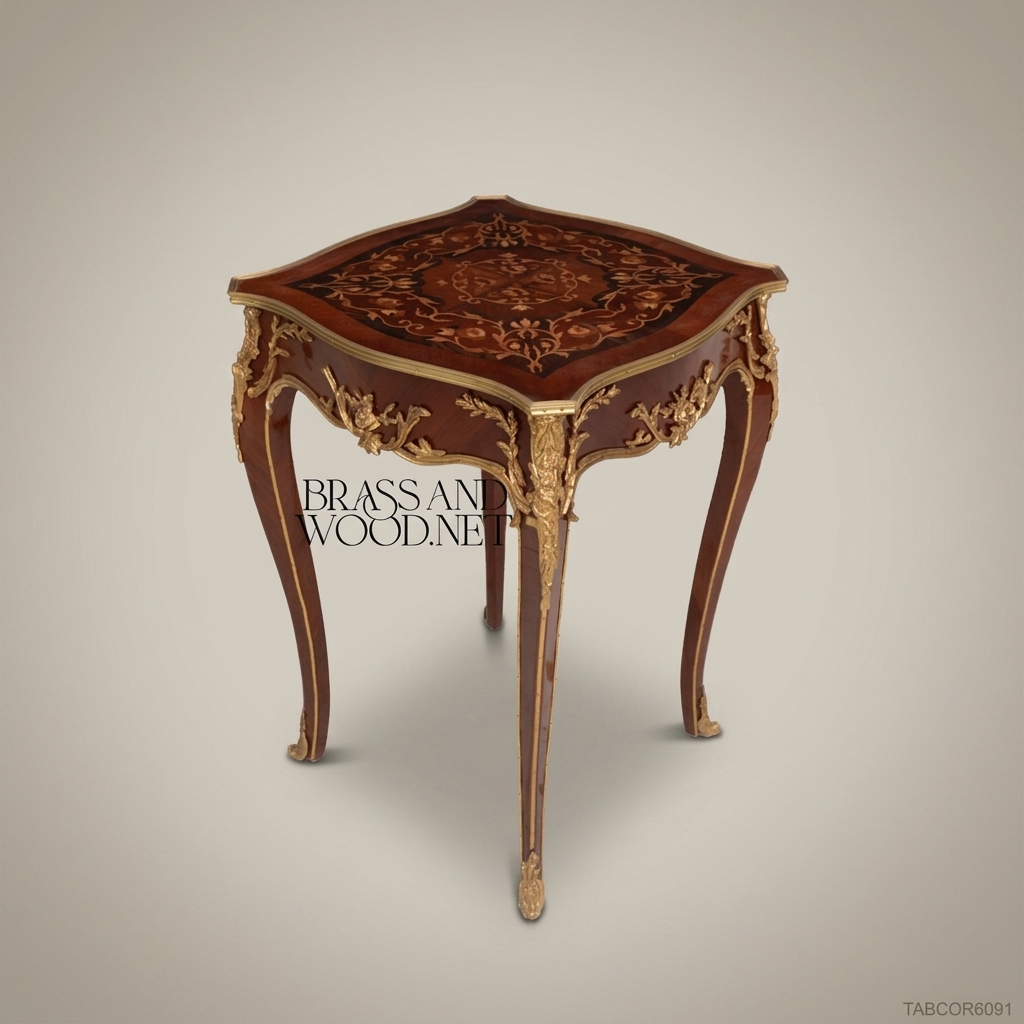 Louis XV Corner Table – Marquetry Top & Gilt Bronze Mounts