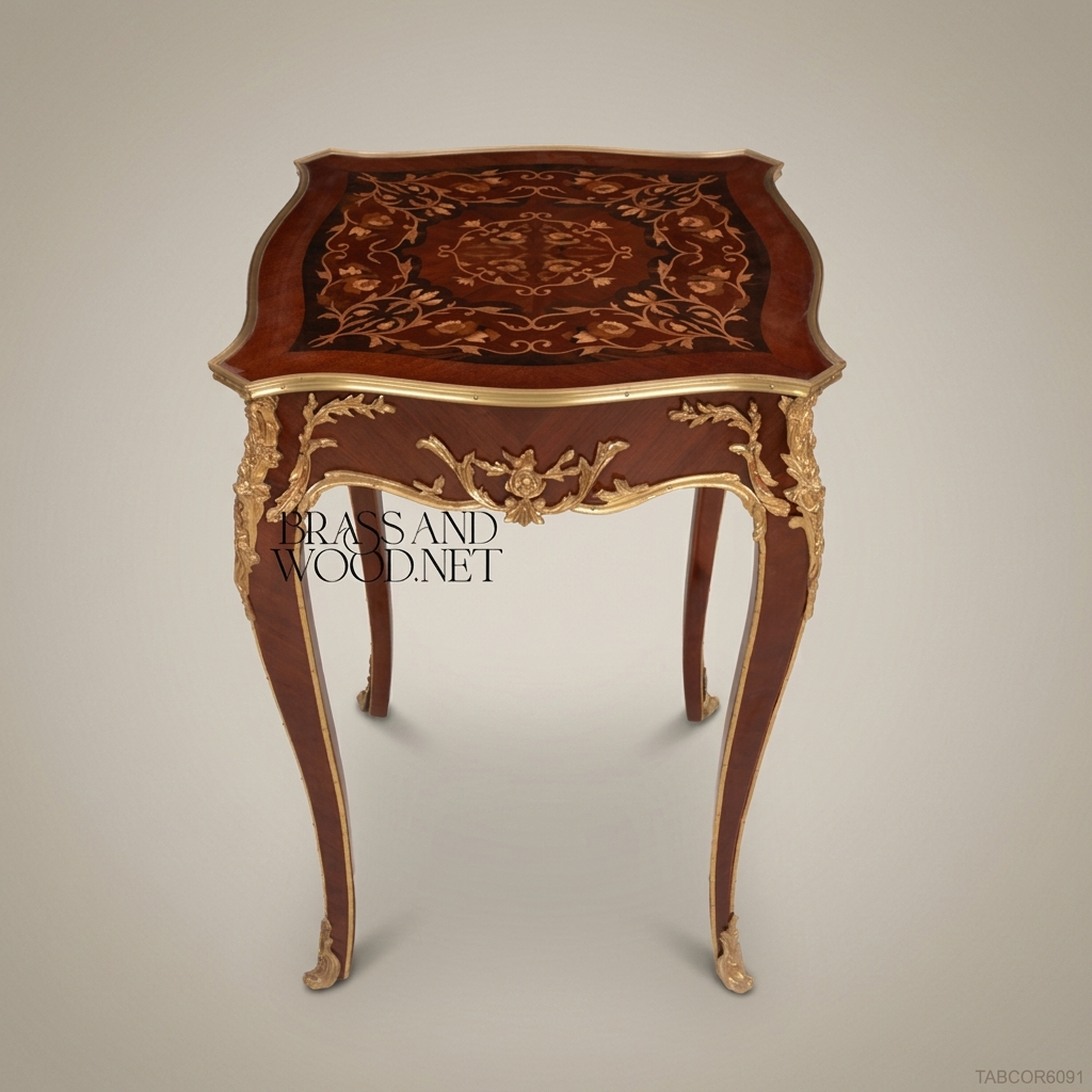 Louis XV Corner Table – Marquetry Top & Gilt Bronze Mounts