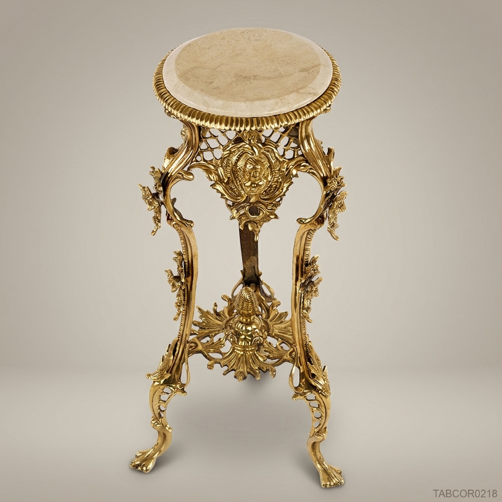 Louis XV Gilded Corner Table with Marble Top