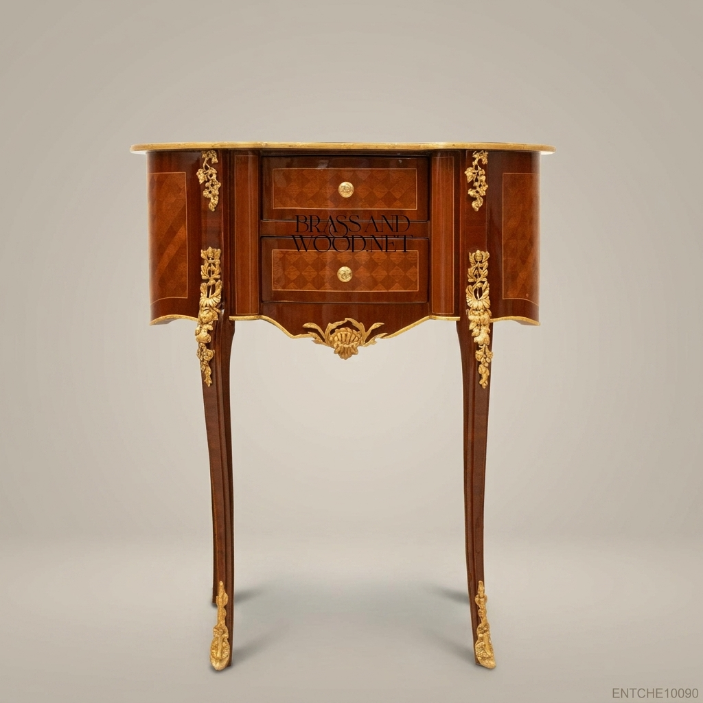 Louis XV Kidney-Shaped Side Table – Marquetry Top & Gilt Bronze Mounts