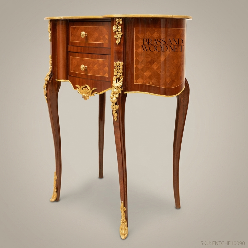 Louis XV Kidney-Shaped Side Table – Marquetry Top & Gilt Bronze Mounts