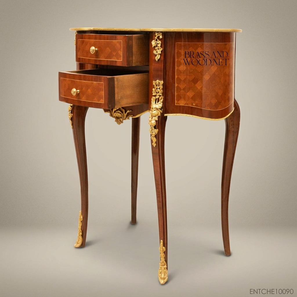 Louis XV Kidney-Shaped Side Table – Marquetry Top & Gilt Bronze Mounts