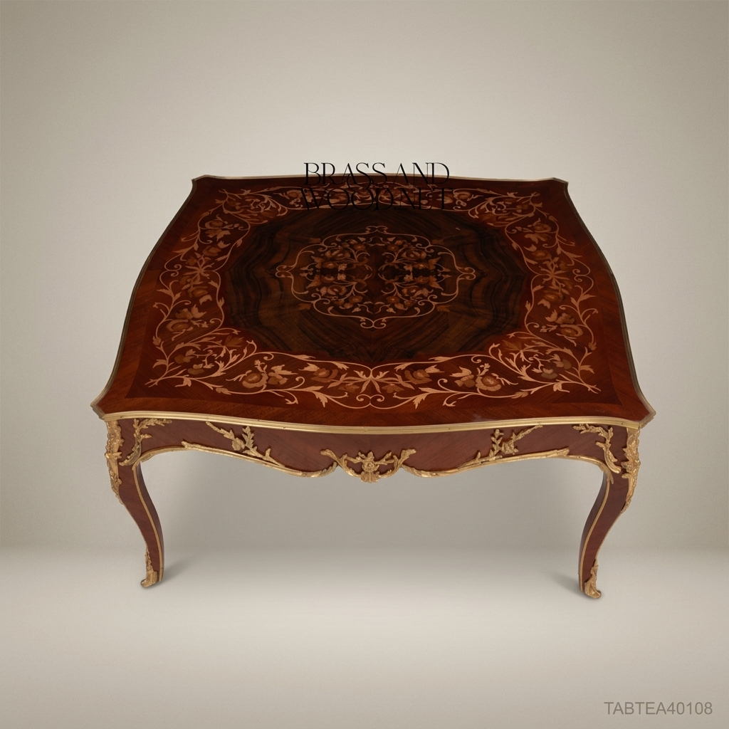 Louis XV Marquetry Coffee Table with Gilt Bronze Mounts