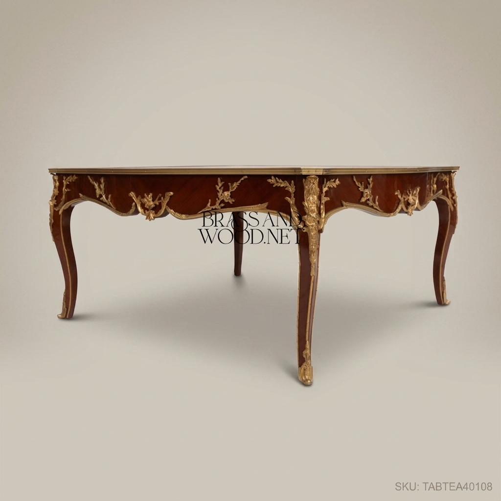 Louis XV Marquetry Coffee Table with Gilt Bronze Mounts