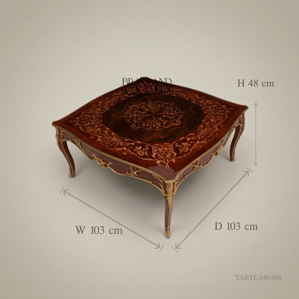 Louis XV Marquetry Coffee Table with Gilt Bronze Mounts