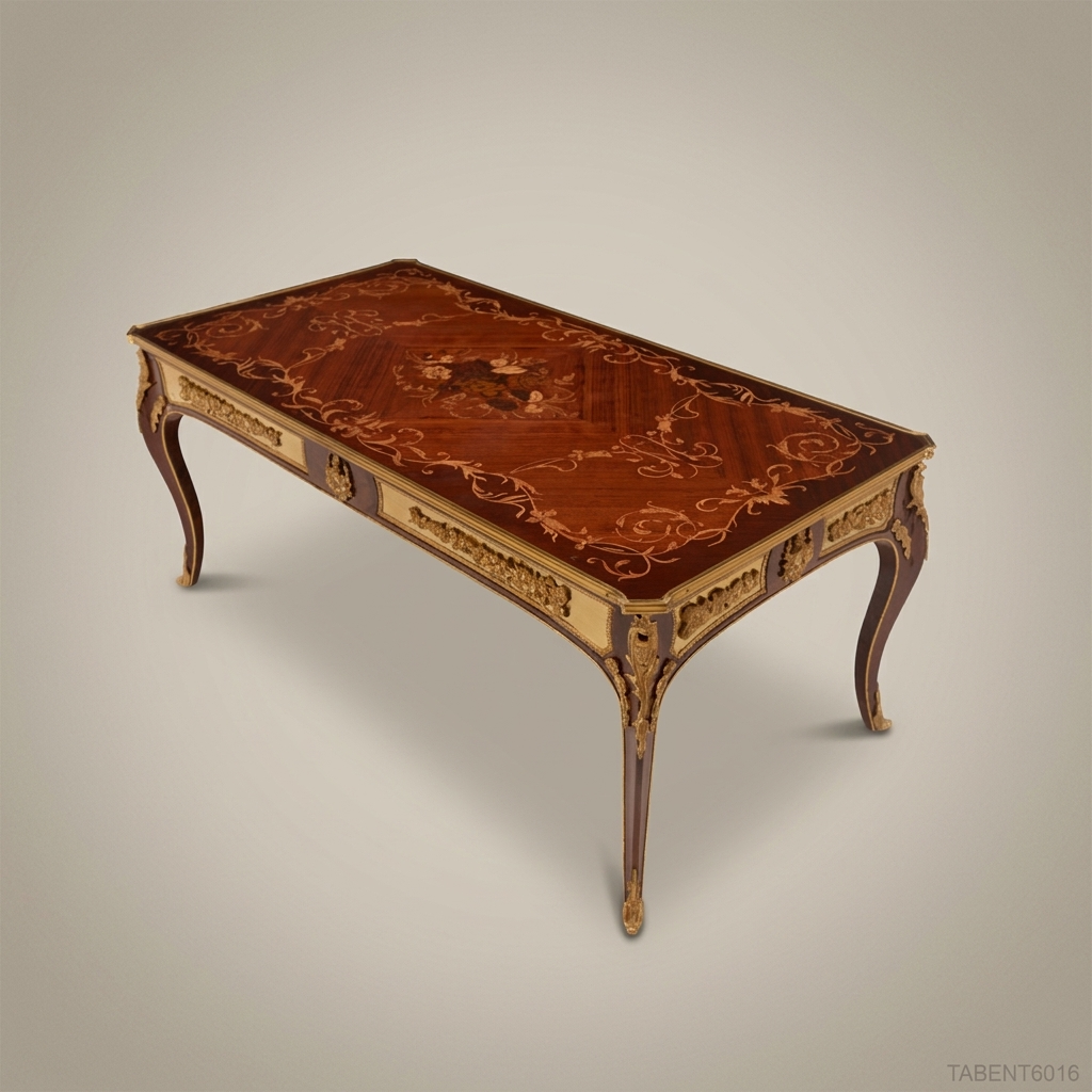 Louis XV Marquetry Coffee Table with Gilt Bronze Ormolu Mounts