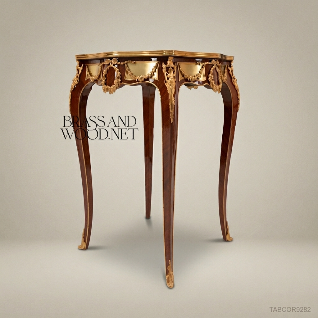 Louis XV Marquetry Corner Table with Gilded Bronze Mounts