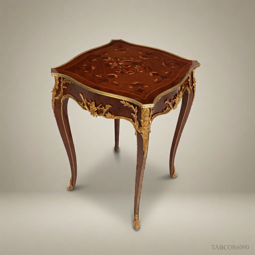 Louis XV Marquetry Corner Table with Ormolu Mounts