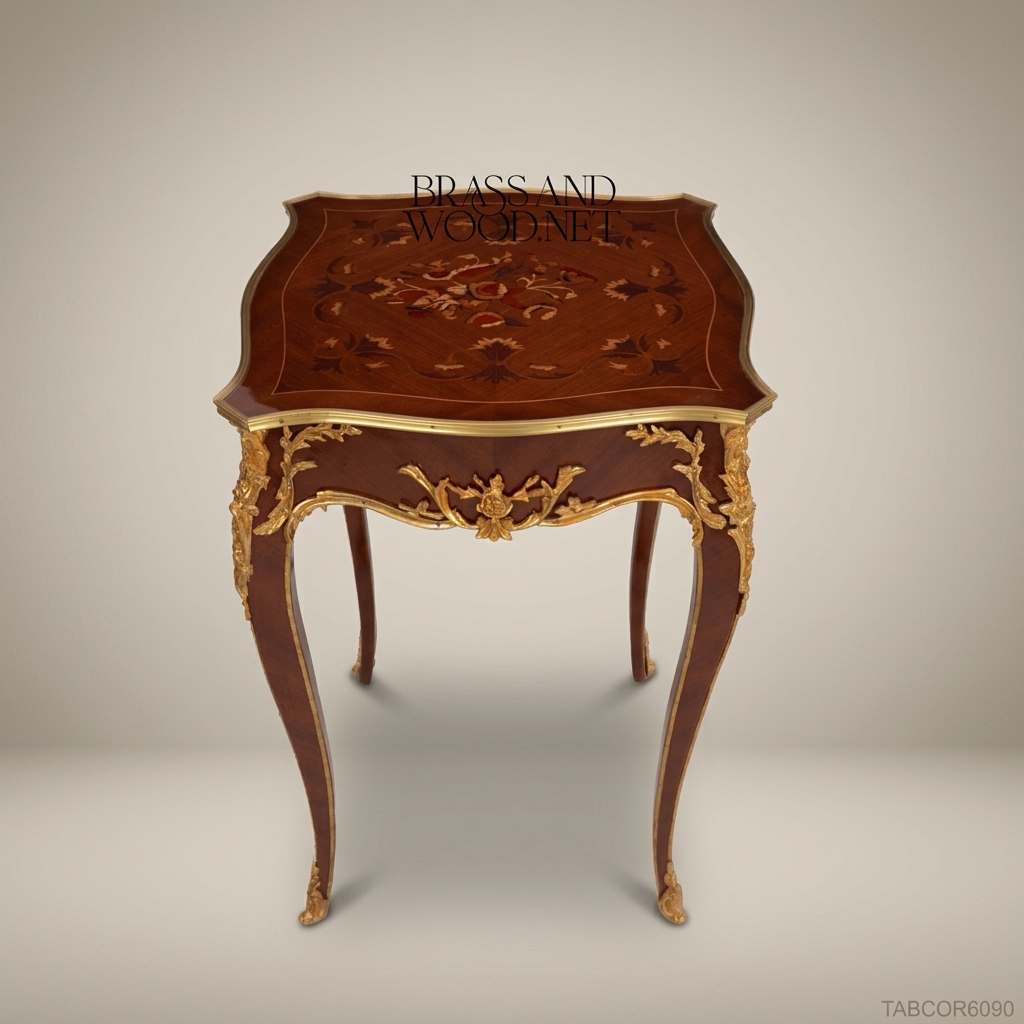 Louis XV Marquetry Corner Table with Ormolu Mounts