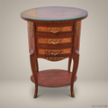 Louis XV Oval Nightstand – Solid Wood & Antique Brass with Glass Top