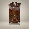 Louis XV Rococo Abaya Armoire – Walnut & Antique Brass Marquetry